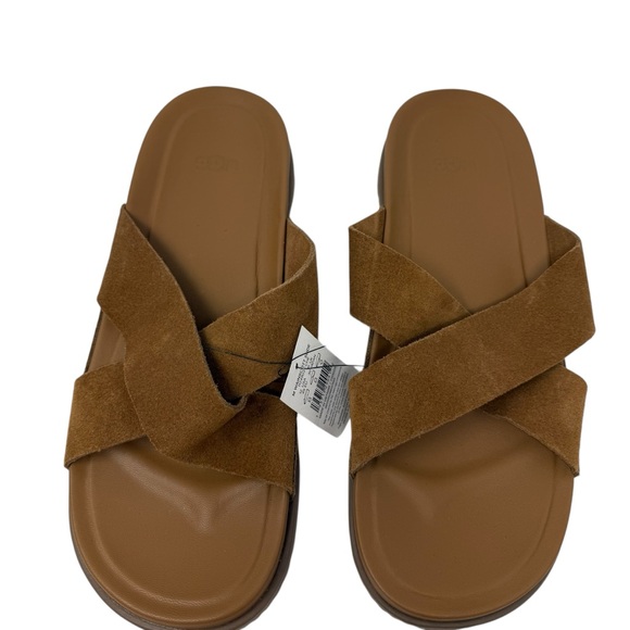 UGG Men\'s size 11 Wainscott Slide Sandal suede chestnut slip on NWT main image 11